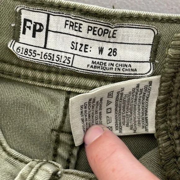 Free People Jeans Skinny Faded Denim Green Size 26 - Picture 10 of 13